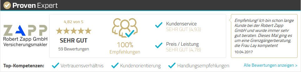 Versicherungsmakler Robert Zapp GmbH Versicherungen im Vergleich Schopfheim Lörrach Freiburg Kundenempfehlungen